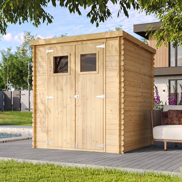 Gartenhaus mit Boden M309+M309G Beige - Fichte - 200 x 206 x 200 cm
