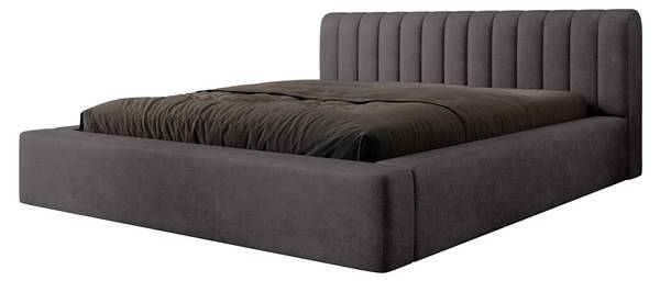 Gestoffeerd bed Vurmat antracietkleurig - Breedte: 220 cm
