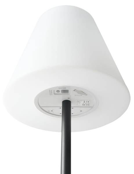Lampadaire d'extérieur FONESCA Noir - Blanc - Textile - 30 x 150 x 30 cm