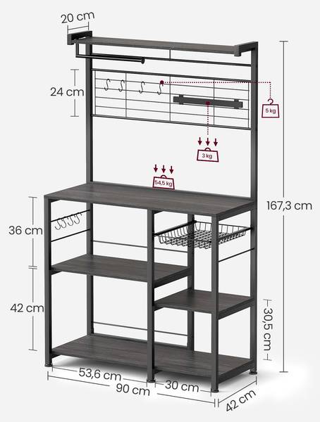 Küchenregal Berlin Ebenholz Dekor