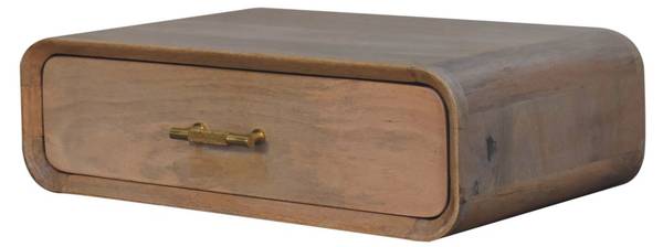 Table de Chevet  Sonoma Beige - Manguier - Laiton - 50 x 15 x 32 cm