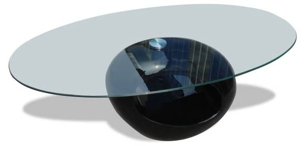 Table basse 297861 Noir - Verre clair - 65 x 40 x 115 cm