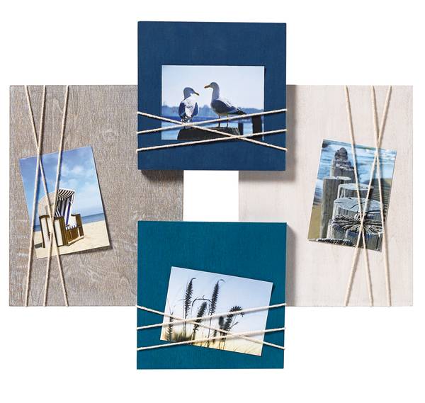 La Casa Portr.- Galerierahmen Blau - Grau - Holzwerkstoff - Holz teilmassiv - 44 x 38 x 2 cm