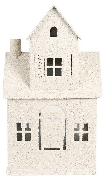 Dekorationsfigur Haus Xmas&Oshe Beige - Metall - 14 x 31 x 18 cm