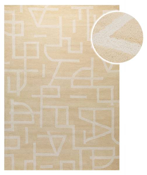 Wollteppich Beatrice Beige - Sandbraun - 70 x 140 cm