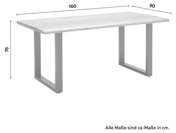 Esstisch LEN Braun - Metall - Massivholz - 160 x 76 x 90 cm