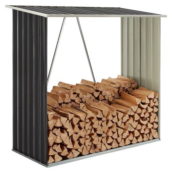 Holzunterstand Enno Grau - Metall - 83 x 154 x 163 cm