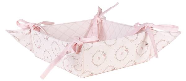 Brotkorb Kaninchen RUSTIC EASTER Pink - Textil - 35 x 8 x 35 cm