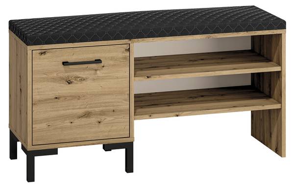 Sitzbank NEVIO Schwarz - Braun - Holzwerkstoff - 105 x 55 x 34 cm