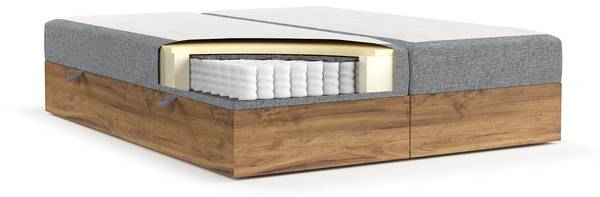 Boxspringbett Faro Grau - Liegefläche Breite: 180 cm