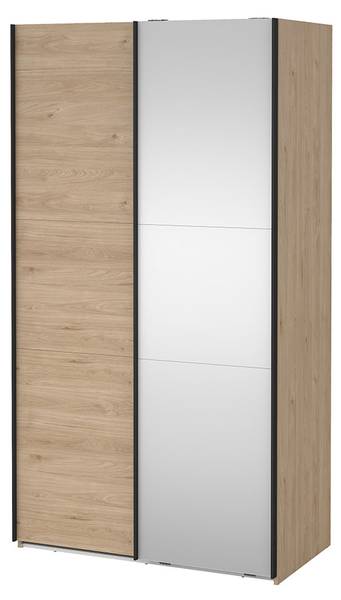 Schiebetürenschrank Como (2-türig) Braun - Holzwerkstoff - Textil - 119 x 221 x 67 cm