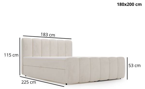 Boxspringbett CLOUD Beige - Liegefläche Breite: 180 cm
