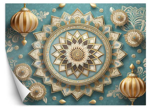 Fotobehang mandala rozet oosters 100 x 70 cm