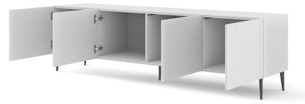 TV Lowboard 200 4D Schwarz - Weiß - Höhe: 56 cm