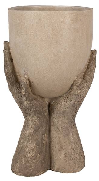 Blumentopf Hände Killasi Beige - Kunststoff - 19 x 37 x 22 cm