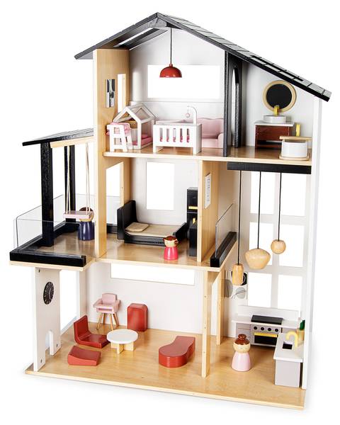 Puppenhaus Loft  mit Möbeln und Zubehör Holzwerkstoff - 63 x 80 x 30 cm
