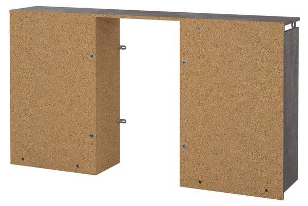 Chevet Amandine Gris - Bois manufacturé - 145 x 80 x 26 cm