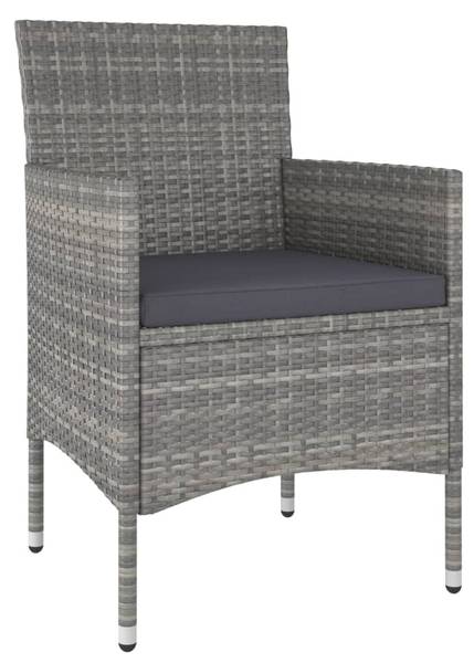 Gartenstuhl und Hocker 3011341(4-teilig) Grau