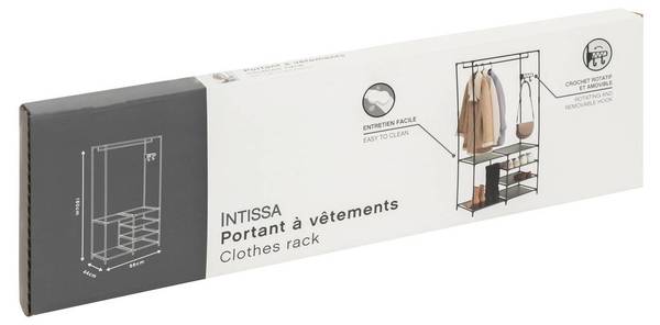 Portant à vêtements INTISSA Noir - Métal - 44 x 160 x 86 cm