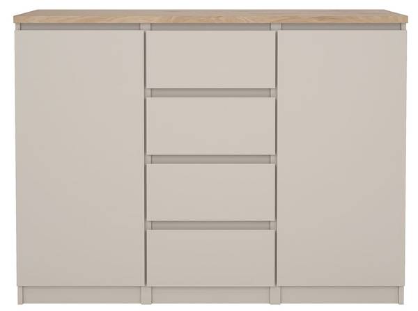 Sideboard Naia Braun - Holz teilmassiv - 121 x 91 x 50 cm