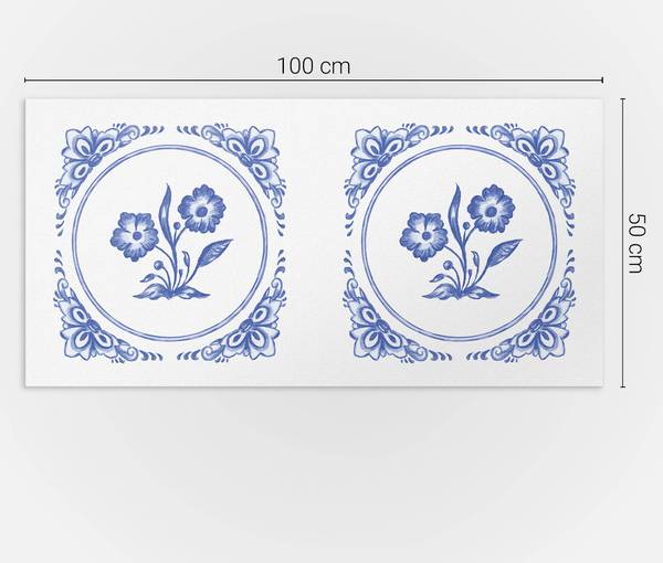 Klebepaneele Blumen Kreis 100 x 50 cm