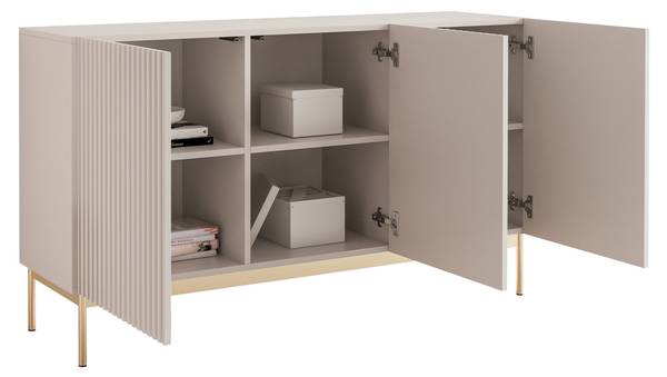 Dressoir LINEARIS grijs - melamine - 139 x 79 x 35 cm