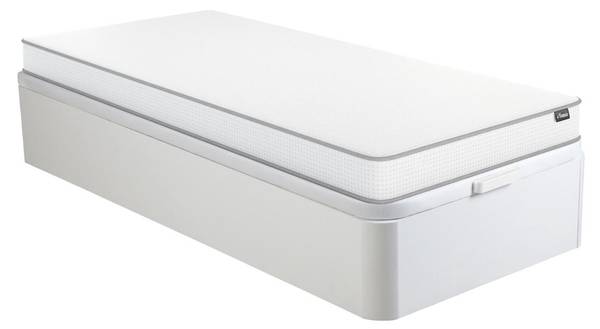 Matratzen-Bettgestell-Set ASTYANAX II Weiß - Textil - 90 x 30 x 190 cm