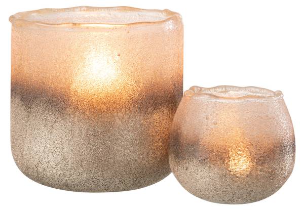 Windlicht Camille Pink - Glas - 14 x 14 x 14 cm