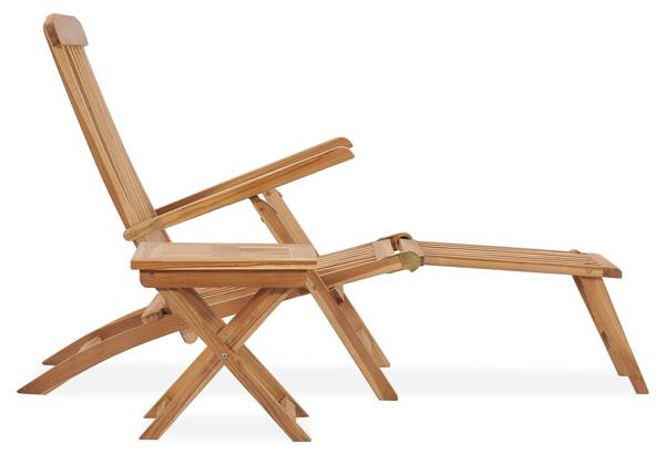 Liegestuhl M607178 Braun - Massivholz - 60 x 91 x 159 cm