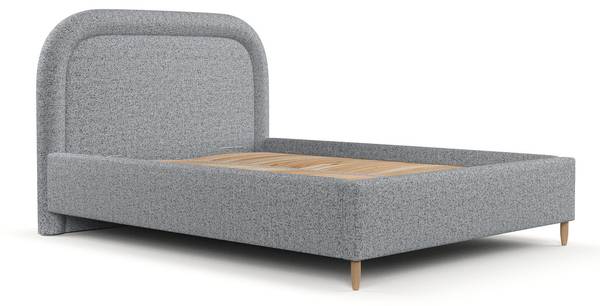 Polsterbett ZOYA mit Stauraum Stoff Riva Grau - Liegefläche Breite: 180 cm