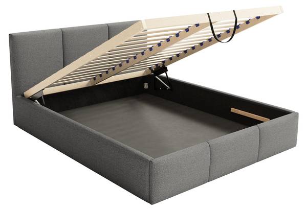 Polsterbett Fondi Slim Anthrazit - Breite: 212 cm