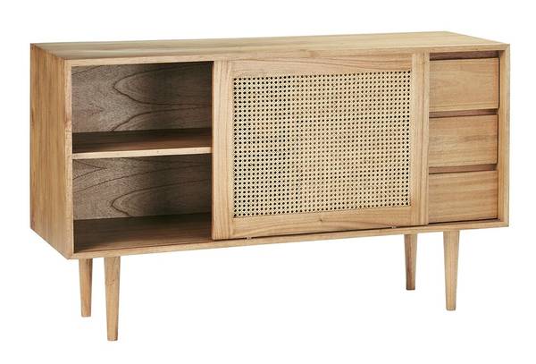 Kommode Beige - Massivholz - 135 x 80 x 45 cm