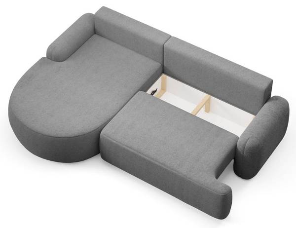 Rundes Ecksofa CLEO  mit Schlaffunktion Grau - Polyester - 264 x 89 x 172 cm