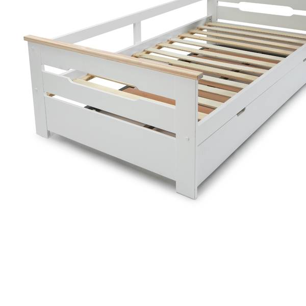 Bett ELSA Weiß - Holzwerkstoff - 105 x 62 x 199 cm