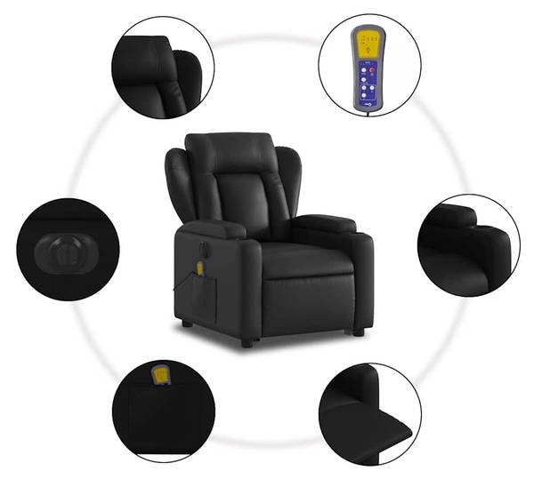 Fauteuil inclinable de massage 3032385-4 Noir