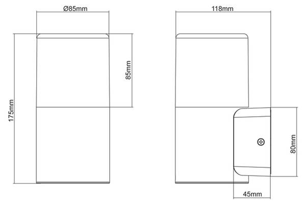 Außenwandleuchte Serve Braun - Weiß