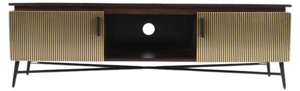 Meuble Tv Moon Doré - Bois massif - 153 x 53 x 145 cm