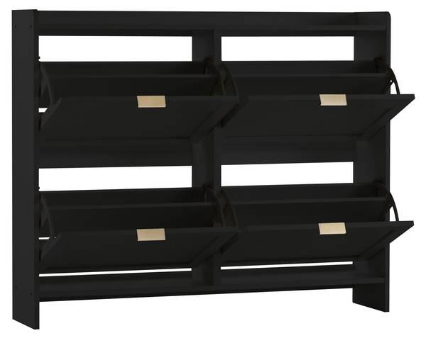 Schuhkipper HeSun Ⅲ Schwarz - Holzwerkstoff - 110 x 90 x 24 cm