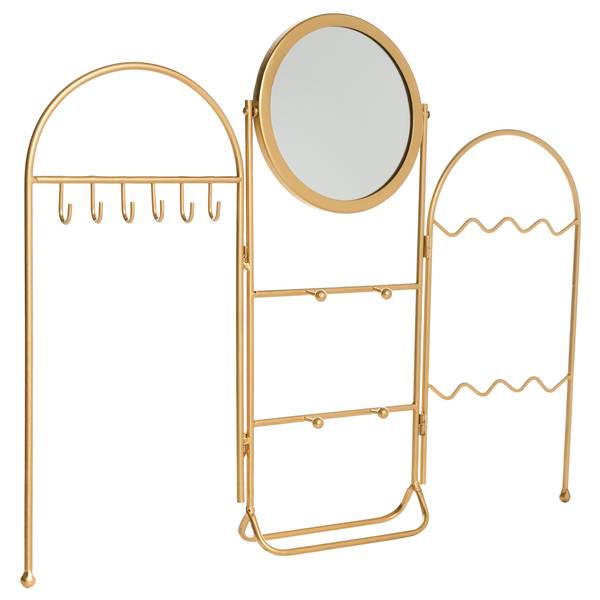 Kosmetikspiegel PIROU Gold - Metall - 54 x 46 x 12 cm