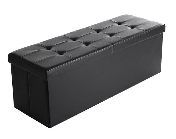 Sitzbank Schwarz - Holzwerkstoff - 38 x 38 x 110 cm