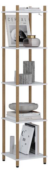 Hoekrek Bivio 57478 lichte pijnboomhouten look - zuiver wit - Sonoma eikenhouten look - wit