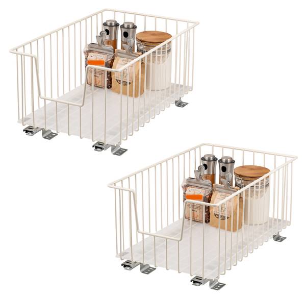 Schrankkorbauszug 60164 2er Set Cremeweiß