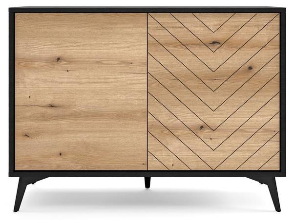 Kommode EVOKE Schwarz - Braun - Holzwerkstoff - 104 x 77 x 39 cm