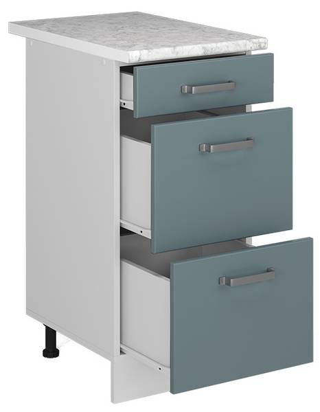 Unterschrank R-Line 41800 Blaugrau - Reinweiß