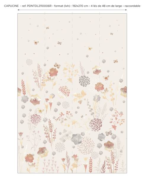 Panorama-Tapete Capucine Papier - 192 x 270 x 192 cm