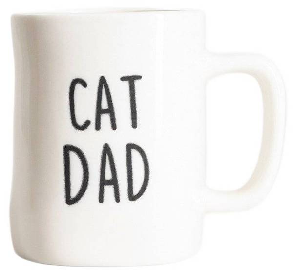 Katzenpapa-Tasse BEHE Weiß - Stein - 9 x 12 x 9 cm