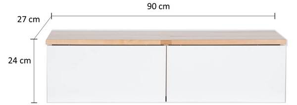 Wandregal mit Schublade Braun - Weiß