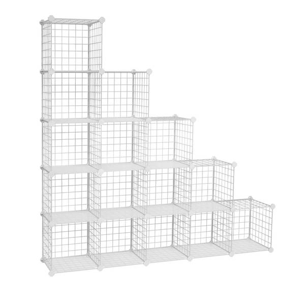 Steckregalsystem DIY-Würfelregal Weiß - Kunststoff - 31 x 123 x 123 cm