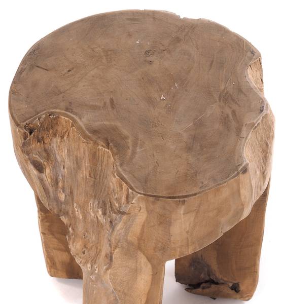 Hocker LOG Braun - Massivholz - 29 x 41 x 29 cm