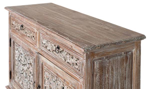 Sideboard 2332 Weiß - Massivholz - 41 x 80 x 100 cm